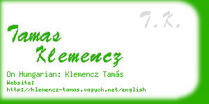 tamas klemencz business card