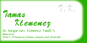 tamas klemencz business card